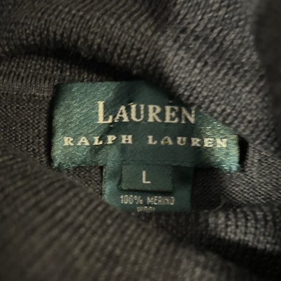 Lauren RalphLauren VTG  Classic dark grey wool Turtleneck Sweater RL LOGO - Picture 3 of 4
